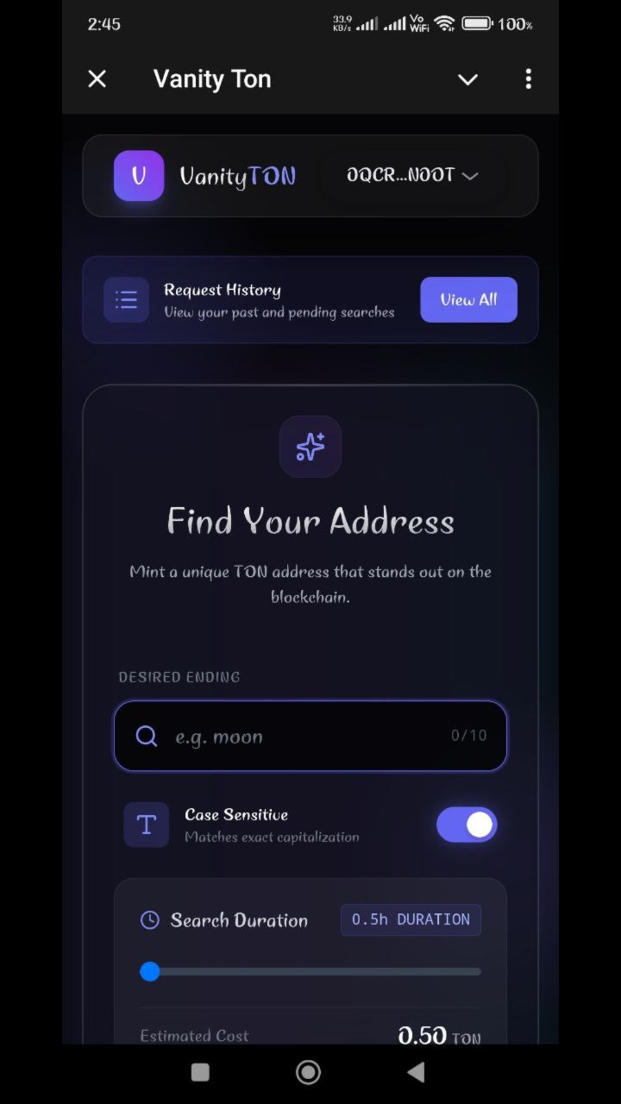 Dapp screenshot