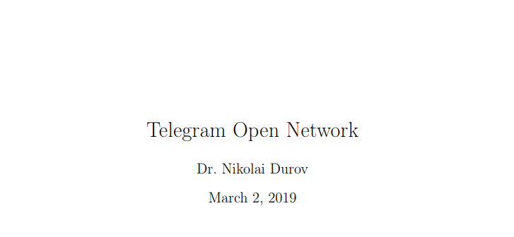 Telegram Open Network (TgON)